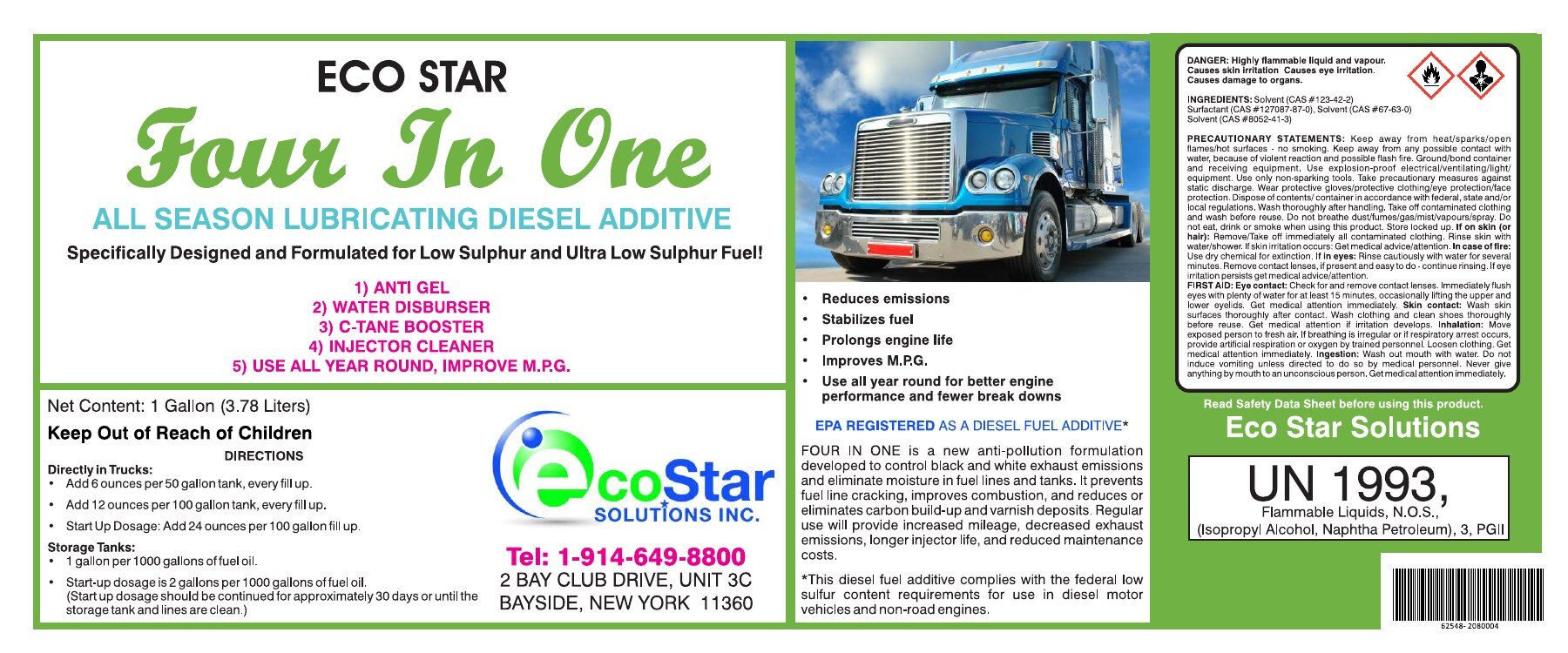 Printed label for Eco Star Four In One
