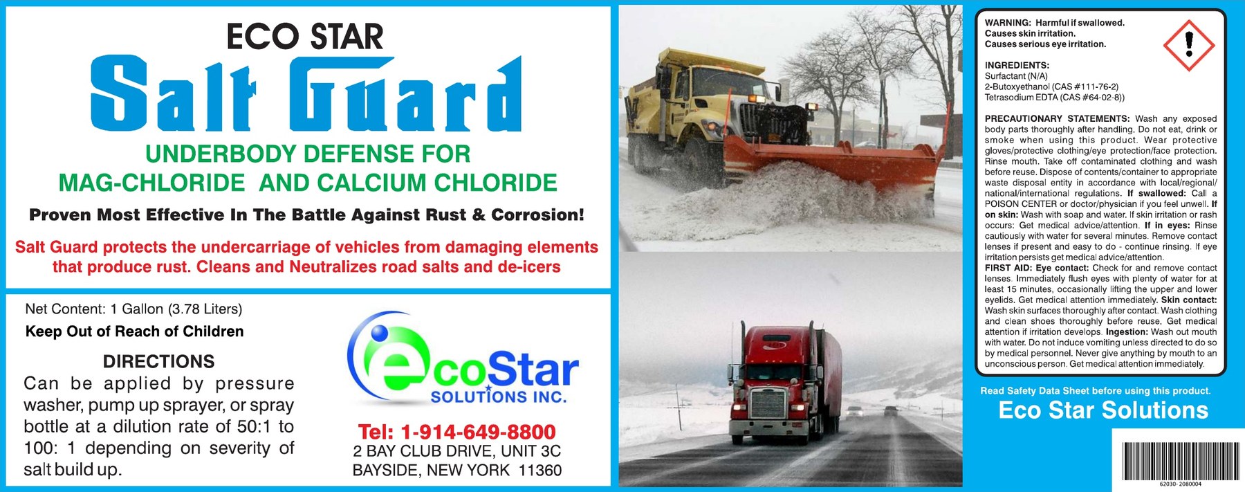 Printed label for Eco Star Salt Guard